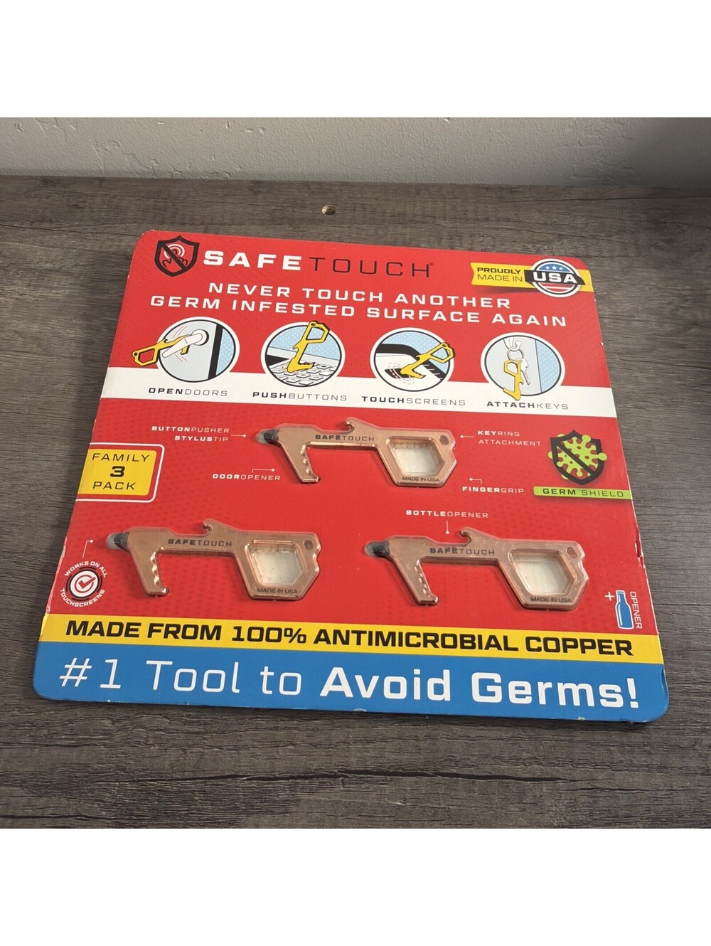 Safe Touch Antimicrobial Copper Powder Coated Tools 3  piece Made in USA NEW 🔥